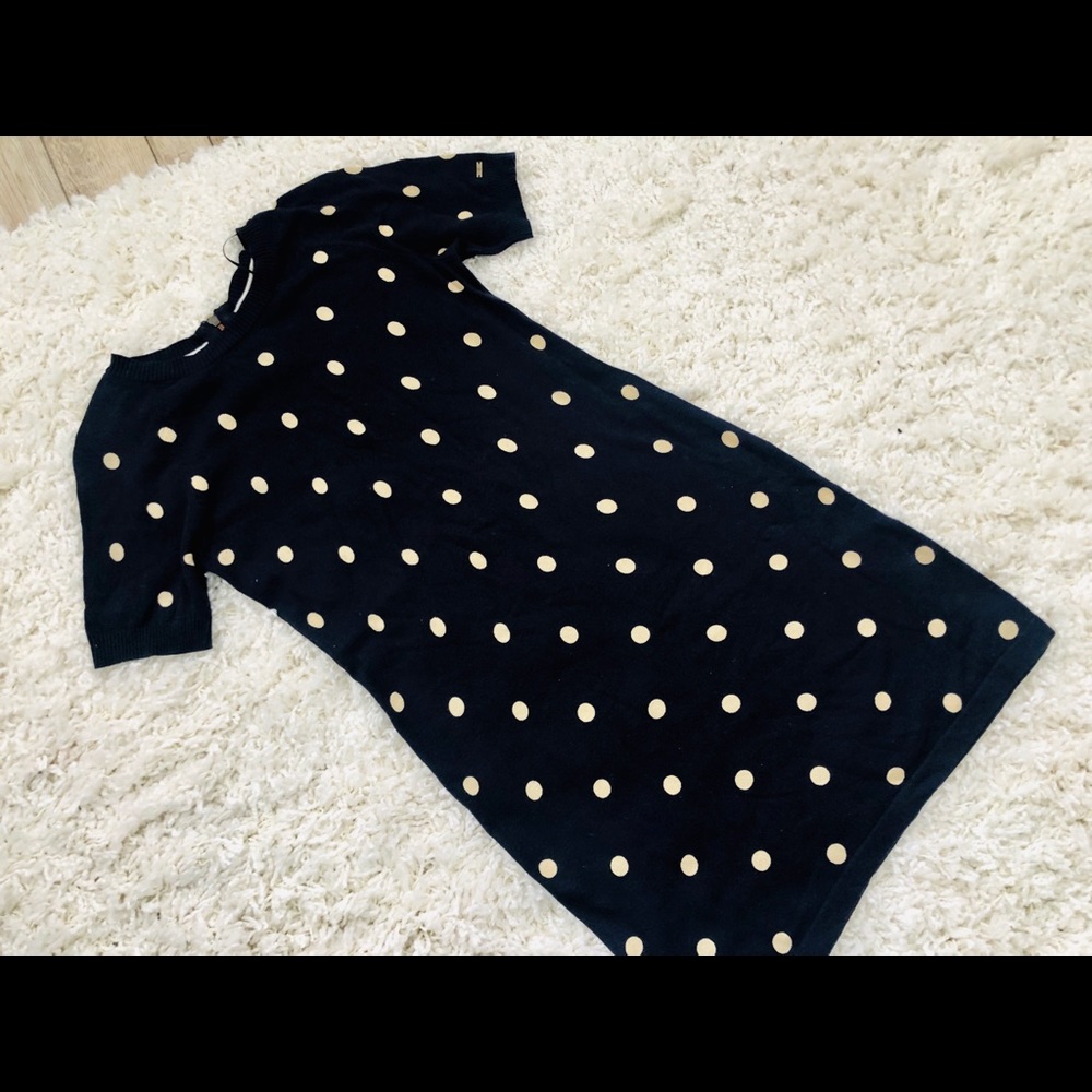Tommy Hilfiger Navy/Ivory Polka Dot Sweater Dress